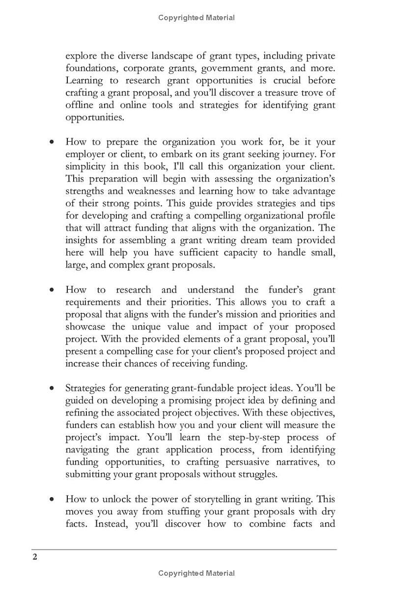 Grant Writing: A Practical Guide to Securing Funding for Your Organization, Tips and Techniques for Crafting Winning Proposals, and Building Lasting Partnerships With Funders