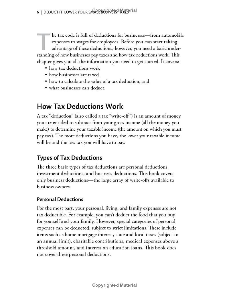 Deduct It!: Lower Your Small Business Taxes