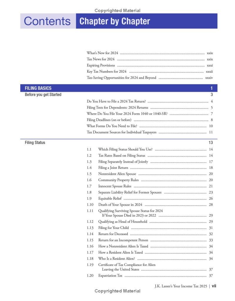 J.K. Lassers Your Income Tax 2025: For Preparing Your 2024 Tax Return