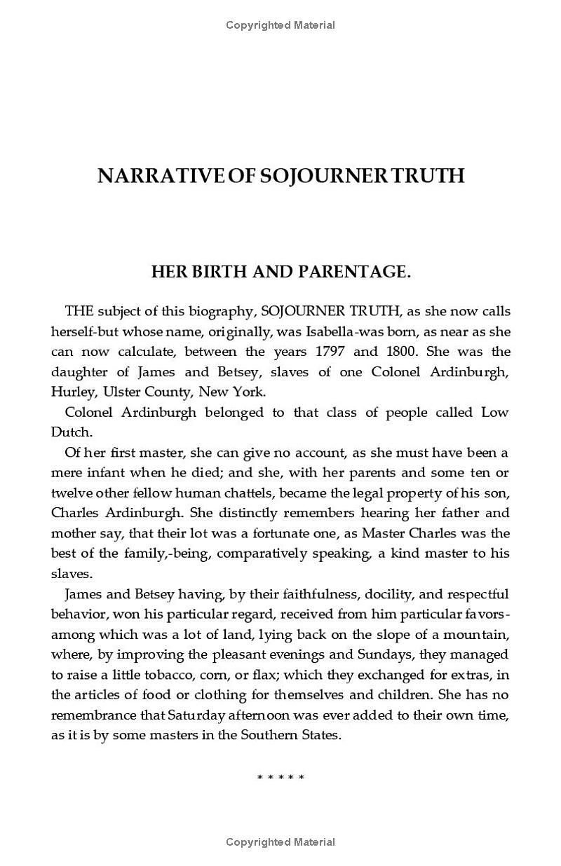 The Narrative of Sojourner Truth