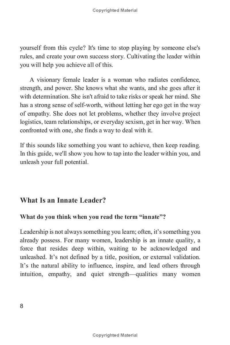 The FEMALE LEADERSHIP Bible. She Leads Like a Boss: Craft Powerful Habits ● Master Subtle Strength ● Build Strong Communication. Lead Your Team with Confidence. Succeed in Career & Life. U R the Boss!