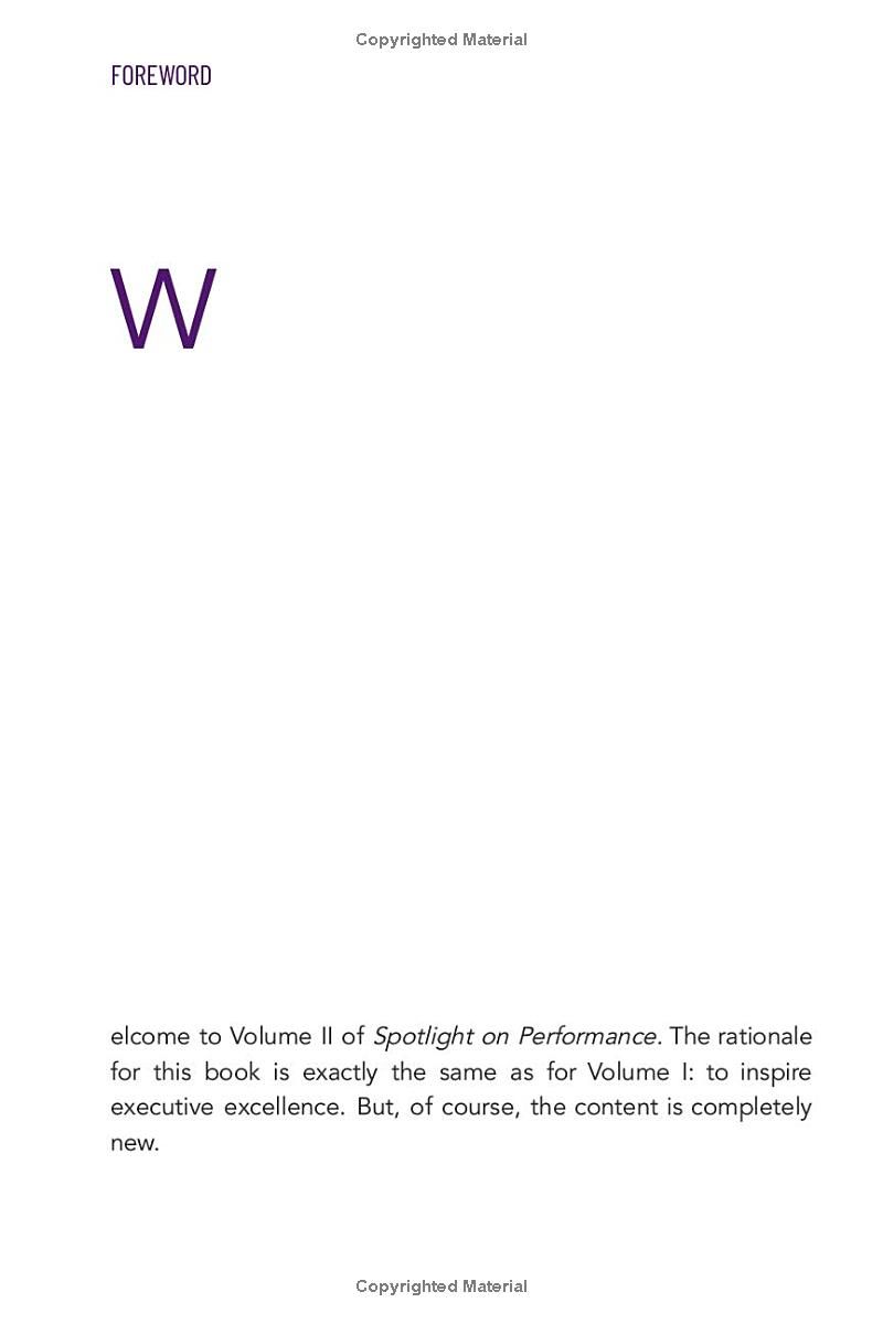 Spotlight on Performance: Executive Inspiration - Volume II