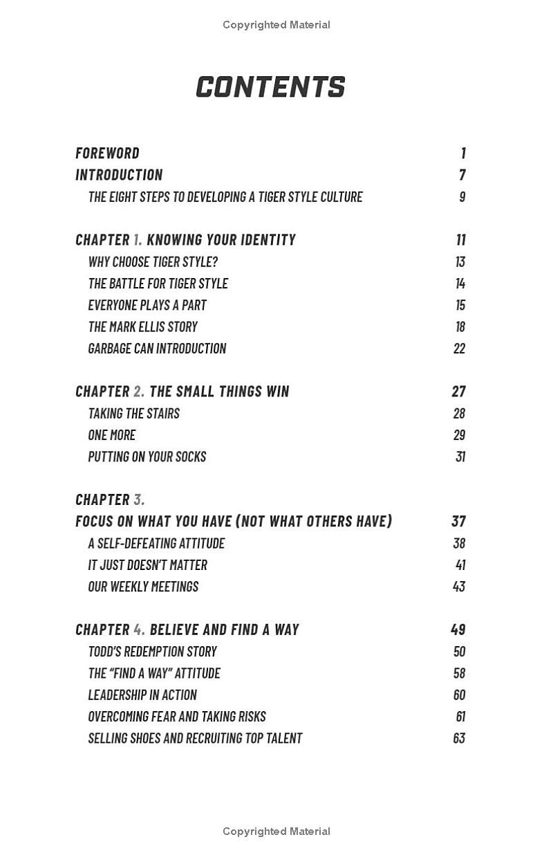 Tiger Style: Eight Steps to Create a Winning Culture