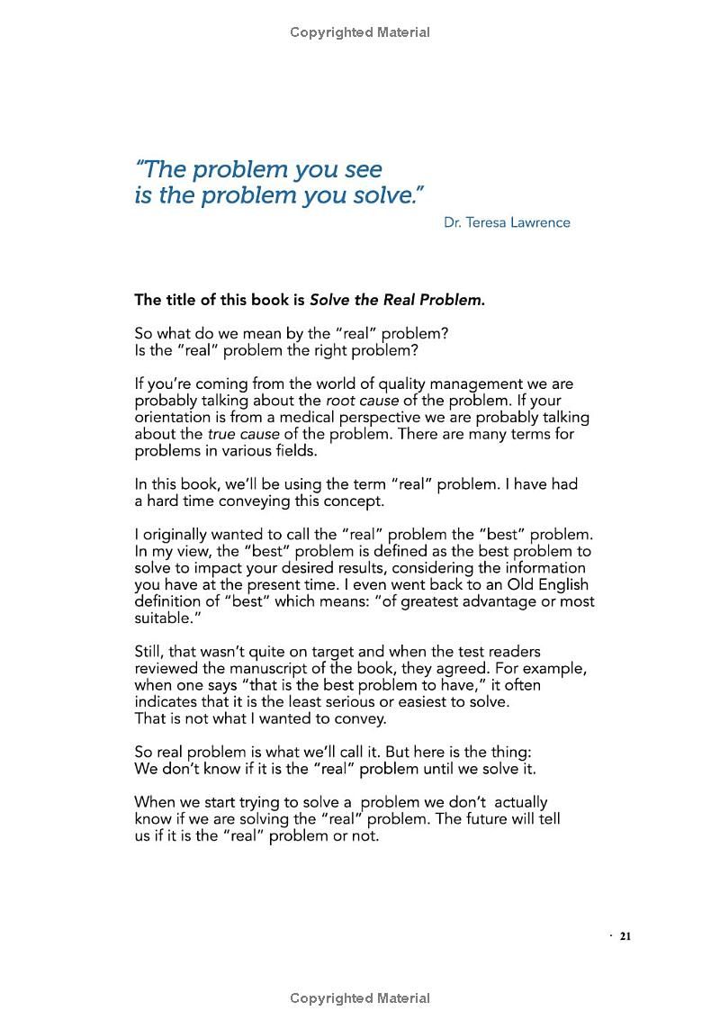 Solve the Real Problem: Because what you think is the problem is usually not the problem