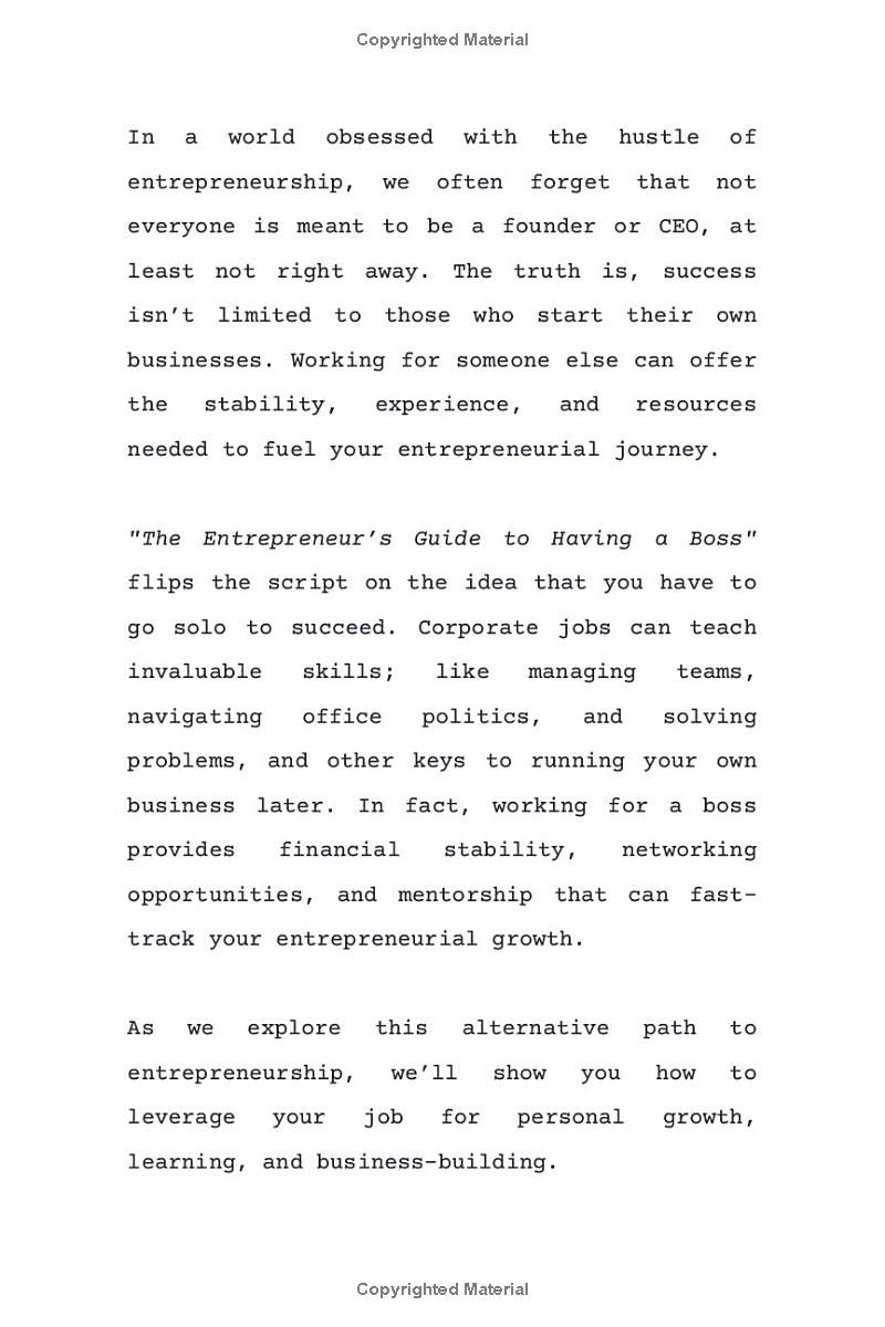 The Entrepreneur’s Guide to having a Boss: The ultimate roadmap for ambitious professionals.