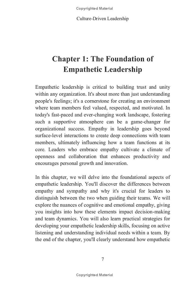 Culture-Driven Leadership: Fostering Empathy, Accountability, and Results in the Workplace