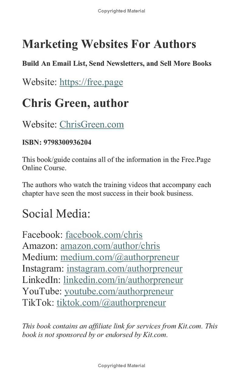 Marketing Websites For Authors: Build An Email List, Send Newsletters, and Sell More Books