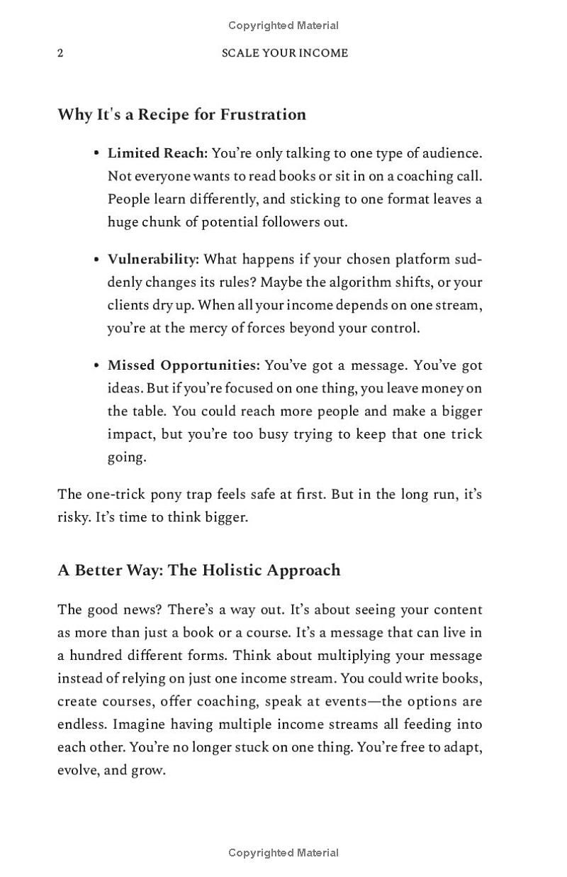 Scale Your Income: The 48-Day Income Blueprint to Create Multiple Streams of Revenue as a Writer, Coach, Teacher, or Speaker (Your Message Matters Series)