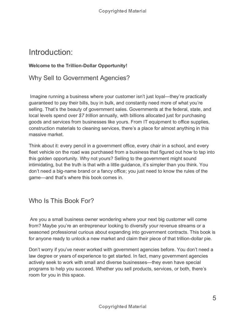 BREAKING INTO GOVERNMENT SALES: Absolute Beginners Guide to Launch and Grow a Business Selling to Public Sector Clients