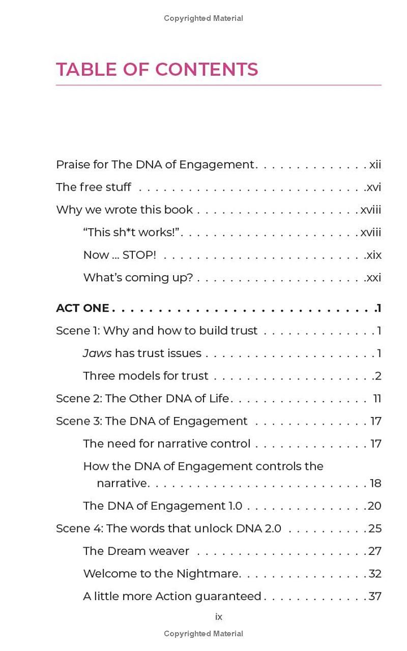 The DNA of Engagement: A story-based approach to building trust and influencing change.