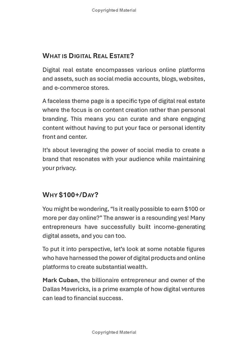 Digital Real Estate: Grow a Faceless Theme Page Step-By-Step That Generates $100+/day and Beyond. (Digital Real Estate: How to Make Money Online Using Social Media)