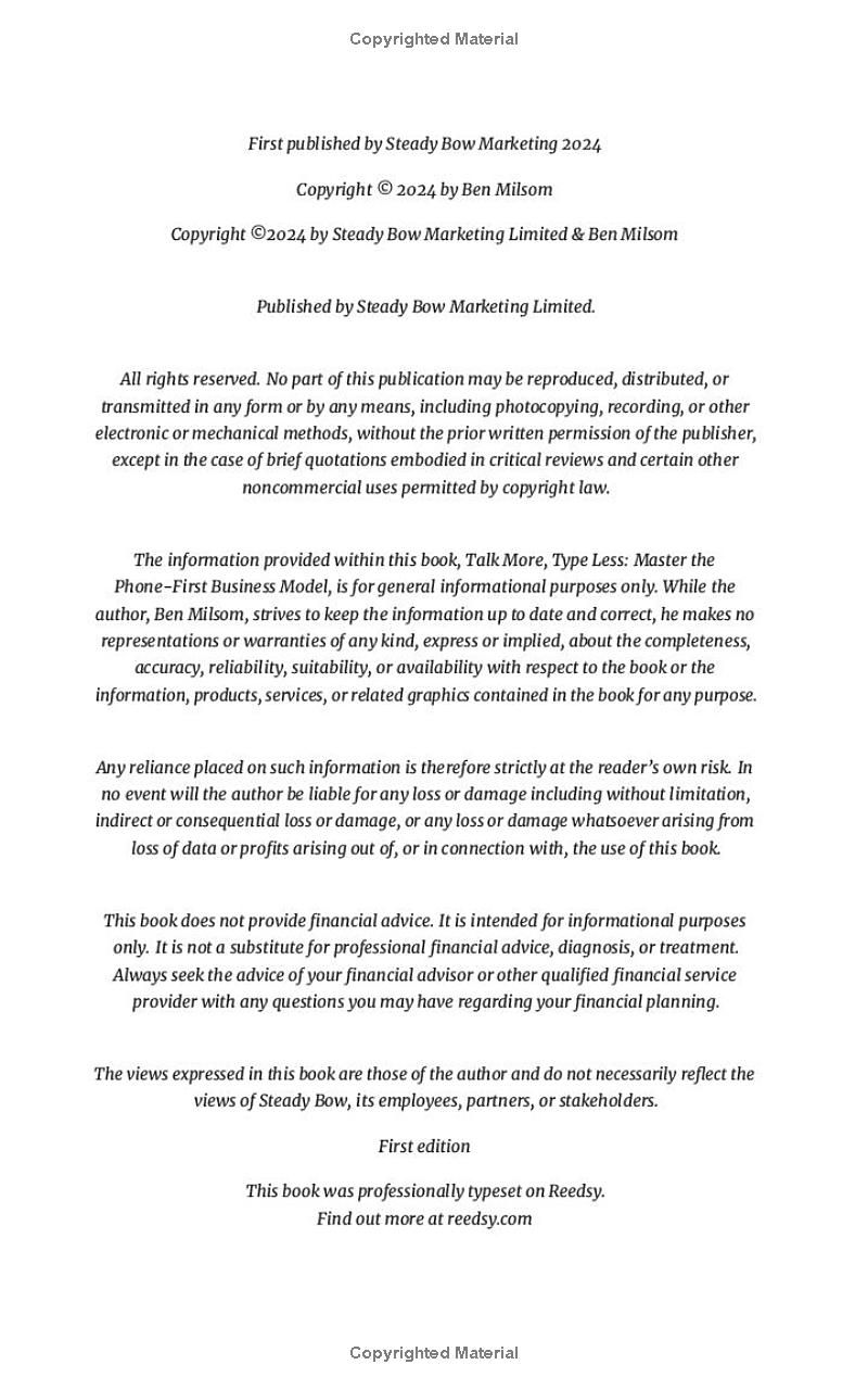 Talk More, Type Less: Master the Phone-First Business Model: Get Discovered, Chosen and Trusted from the Palm of Your Customers Hand